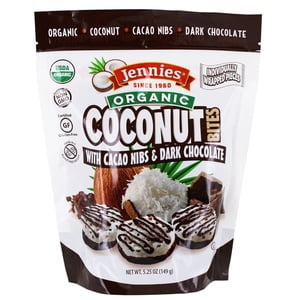 Jennies - Morceaux de noix de coco bio avec des nibs de cacao & Chocolat noir - 5.25 oz.