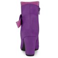 thumbnail image 4 of Unique Bargains Bottes à Talon Bloc à Bout Rond pour Femmes Bottillons Cheville Violet US 8, 4 of 7