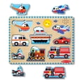 thumbnail image 4 of Melissa & Doug Farm Animals Sound Puzzle - Wooden Peg Puzzle With Sound Effects (8 pcs), 4 of 6