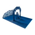 thumbnail image 1 of Adpan 1-Card Elegant Tree Design Wedding Card With Holder For Bride Groom Congratulations All-Season Greeting Card Bridal Shower Decor Gold, B, 1 of 8
