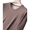 thumbnail image 3 of Men's Plus Size Autumn Winter Silk Wool Blend fleeced Lined Base Layer Set, Taupe Brown, Size 5XL, 3 of 8