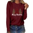 thumbnail image 2 of Blouse à Manches Longues Femme Haut de Noël Décontracté à Manches Longues Col Rond Chandail en Molleton Chandail Blouse, 2 of 4