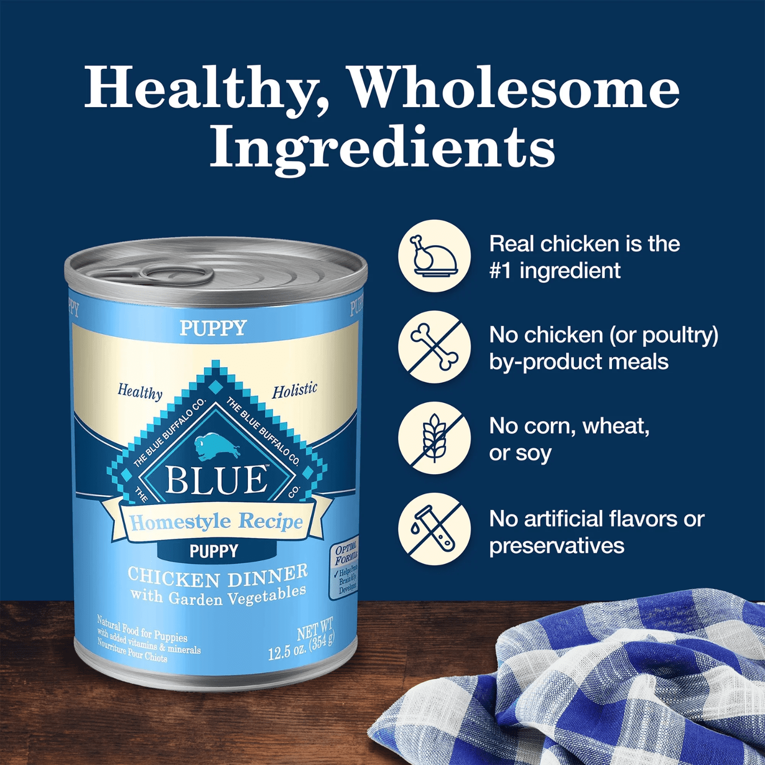 Blue Buffalo Homestyle Recipe Repas au poulet pour chiots, nourriture humide, boîte de 354 ml (12,5 oz)