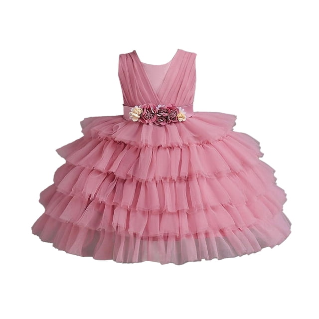 WEAIXIMIUNG Robes pour Enfants 7-8 Jaune et Blanc Robe d'Enfant Robe Gonflée Robe de Fête d'Anniversaire et de Vacances pour Bébé Fille 2-3 Ans