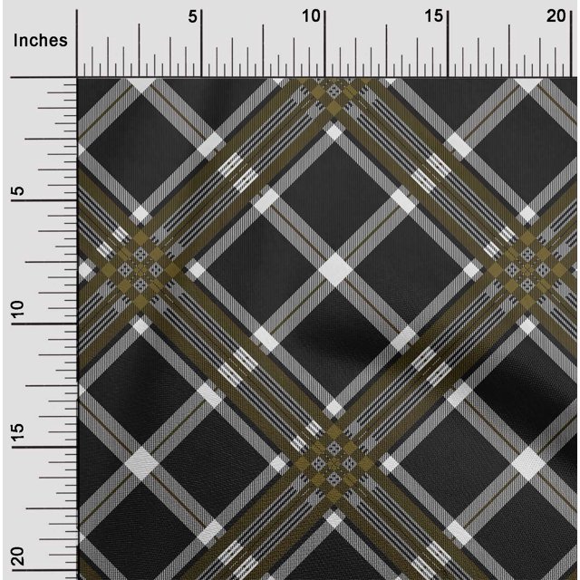 oneOone Viscose Chiffon Fabric Tartan Check Printed Craft Fabric BTY 42 Inch Wide