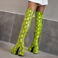 thumbnail image 4 of Cameland Patchwork Serpentine Platform Ultra High Heel Winter Ladies Over The Knee Boots, 4 of 7