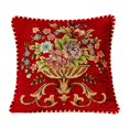 thumbnail image 1 of GROWTH TANK 19x19inch Jacquard Pillow Cover Machine Wash Floral Pattern Pillowcase for Sofa, Red, 1 of 9