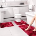 thumbnail image 4 of Dvruxg Soft Bathroom Carpet 3 Piece Bathroom Rugs and Mats Sets Non-Slip Mat Set Toilet Mat Set Bath Mats Set 3 Piece Set,with U-Shaped Toilet Floor Mat Non Slip Rugs, 4 of 5