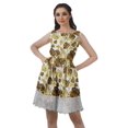 thumbnail image 1 of Moomaya Robe en Dentelle Style Vintage pour Femmes, Robe Courte d'Été Décontractée en Coton Imprimé, 1 of 4