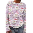 thumbnail image 2 of Wiyuqeen Chandail en Tricot Fair Isle pour Femmes, Coupe Ample Décontractée, Col Rond, Vintage, à Rayures, Manches Longues, 2 of 5