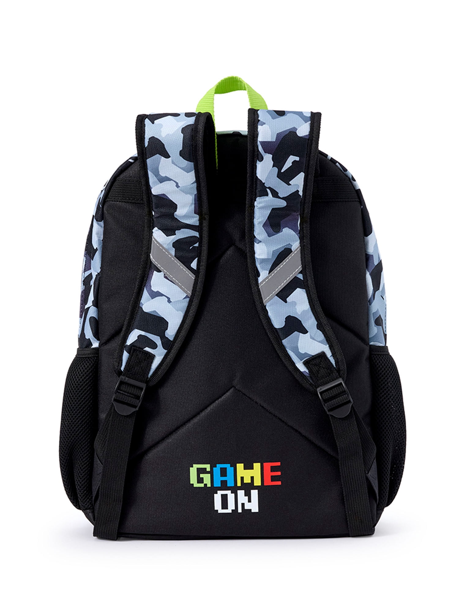 Schoolyard Vibes Camo Gamer 17" 3 Piece Backpack Set with Headphones and Kids Lunch Box, Back to School Supplies