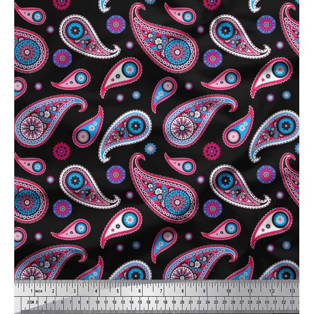 Soimoi Rayon Fabric Artistic Paisley Decor Fabric Printed Yard 56 Inch Wide