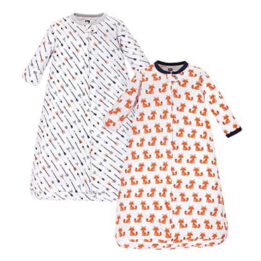 Hudson Baby Sac de Couchage Unisexe pour Bébé en Coton à Manches Longues, Sac, Couverture Portable, Foxes, 0-3 Mois US