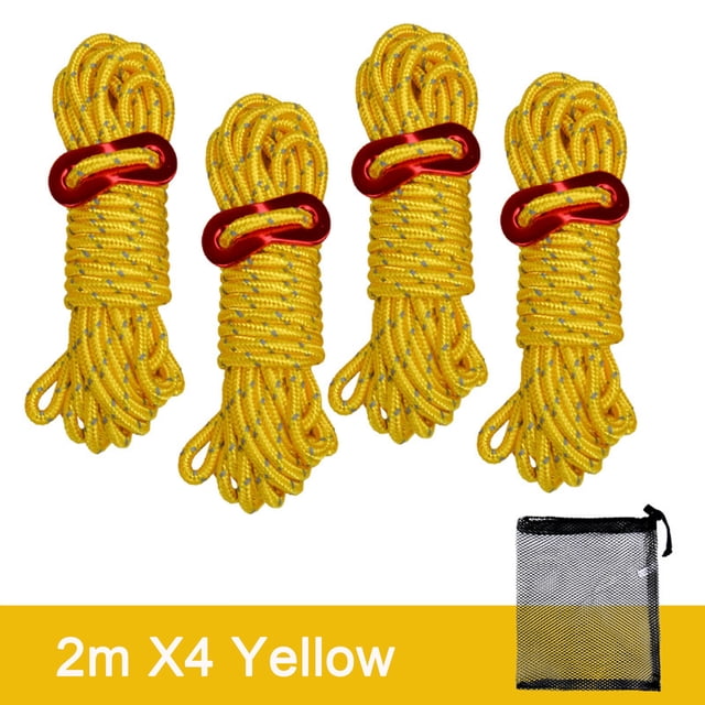 Yhmxh Camping Essentials Travel Essentials Camping Gear Outdoor Camping Tent Rope 4mm Thick Reflective Rope Draw Rope 2 Meters Wind Rope Tent Rope