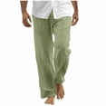 thumbnail image 1 of WRKEKC Casual Pants for Men Relaxed Fit Straight Leg Beach Pants with Drawstring and Pockets Solid Color for Summer Wear, 1 of 6