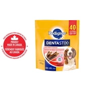 PEDIGREE DENTASTIX Oral Care Beef Flavour Adult Dog Treats - for Medium Breeds - Reduces Plaque and Tartar Buildup - 40 sticks