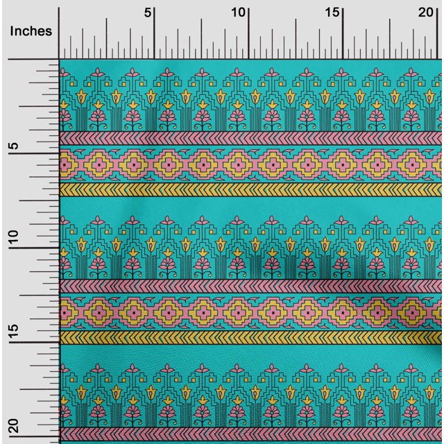 oneOone Coton Tissu Imprimé Géométrique & Floral Bloc 1 Yard 56 Inch Wide