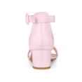 thumbnail image 2 of BLISSFUL STEP Women's Shoes Open Toe Block Heel Ankle Strap Sandals Pink 6.5, 2 of 7