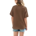 thumbnail image 2 of Hauts d'Été pour Adolescentes 2025 T-Shirts Surdimensionnés à Manches Courtes Chic Décontracté Col Rond Mode, 2 of 5