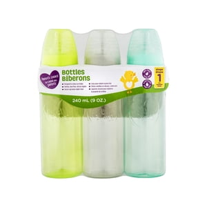Parent‚ Äôs Choice Tinted Baby Bottles, BPA Free, 3x9oz Bottles, Multi Color