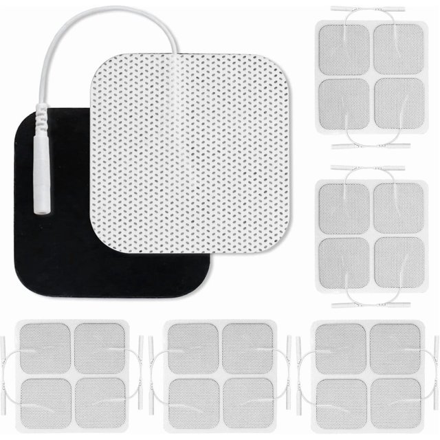 Tampons d'Électrode TENS 2”x2”, 20 Pcs Tampons de Remplacement TENS pour Électrothérapie