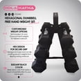 thumbnail image 2 of HolaHatha Hexagonal Dumbbell Free Hand Weight Set w/ Rack, 5, 8, & 10 Lbs, Black, 2 of 8