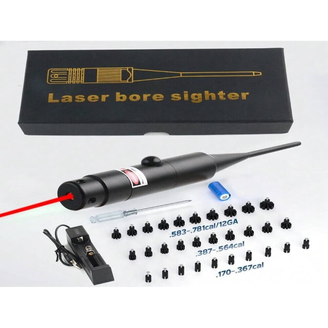 YOPTOP Trousse de Sighter à Alésage Laser Rouge/vert, Fusils Boresighter de Calibres Multiples de 0,17 à 0,78, Rouge, Aucun