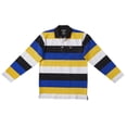 thumbnail image 3 of Sportoli Polo Rugby à Manches Longues en Coton à Larges Rayures pour Garçons - Bleu/noir/jaune (Taille 2), 3 of 7