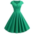 thumbnail image 1 of TIMIFIS Robe à Manches Courtes pour Femmes, Style Rétro Vintage des Années 1950, Robe de Cocktail Évasée, Robe à Pois Audrey, Robe d'Été Décontractée, Robe Trapèze, Robe de Travail, Robes d'Invitée de Mariage, Été, 1 of 5