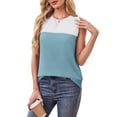 thumbnail image 4 of Weiqiqre Hauts pour Femmes Camisole pour Femmes Décontractée Tricotée d'Été Sans Manches Col Ras du Cou Printemps Chandails à Blocs de Couleur Mode 2025, 4 of 5