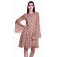 thumbnail image 1 of Moomaya Robe d'Été Fluide à Manches Longues Imprimée pour Femmes, Longueur Genou, Évasée, 1 of 6