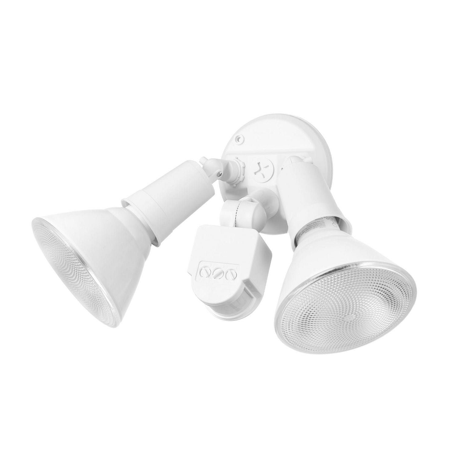 Globe Electric Lampe de sécurité double de 300 W résistante aux intempéries et avec détecteur de mouvement, fini blanc, zone de détection de 180° (79770)
