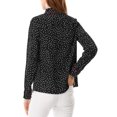 thumbnail image 3 of Unique Bargains Chemise à Manches Longues Imprimée pour Femmes avec Passepoil et Boutons, 3 of 7