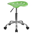 thumbnail image 1 of Vibrant Spicy Lime Tractor Seat and Chrome Stool, 1 of 9
