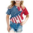 thumbnail image 1 of TZEWGL Chemise Décontractée d'Été à Manches Courtes Col Rond Imprimé Graphique Basique pour Enfant Blouse pour Nouveau-Nés Taille 12-13T, 1 of 4