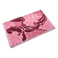 thumbnail image 2 of Fridja Non Slip Bath Mat Bathroom Rugs, Soft Floral Lightweight Bath Mats, Super Absorbent Quick Dry Bath Rug Shower Mat, Fit Under Door Bathroom Floor, Machine Washable, Hot Pink 16"x24", 2 of 5