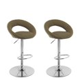 thumbnail image 1 of CorLiving Round Open Back Adjustable Fabric Barstool, set of 2, 1 of 9