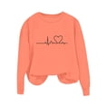 thumbnail image 5 of BLVB Chandail à Col Rond pour Femmes, Imprimé de Cœur, Manches Longues, Mignon, Coupe Ample, Léger, Hauts d'Automne, Cadeaux de la Saint-Valentin, 5 of 5