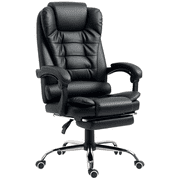 HOMCOM Executive Office Chair PU Leather Reclining Chair with Arms Black