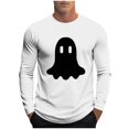 thumbnail image 3 of YOIAVAIOY Chandails Graphiques à Manches Longues pour Hommes T-Shirt à Col Rond à Imprimé Sorcière Hauts d'Halloween Fantaisie Blouse Tendance de Festival Blanc XXXXXL, 3 of 6