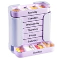 thumbnail image 1 of 7 Day Weekly Pill Organizer ABS PC Material 7 Stackable Compartments 4 Times a Day Morning Noon Evening Bedtime Medicine Storage Box, 1 of 4