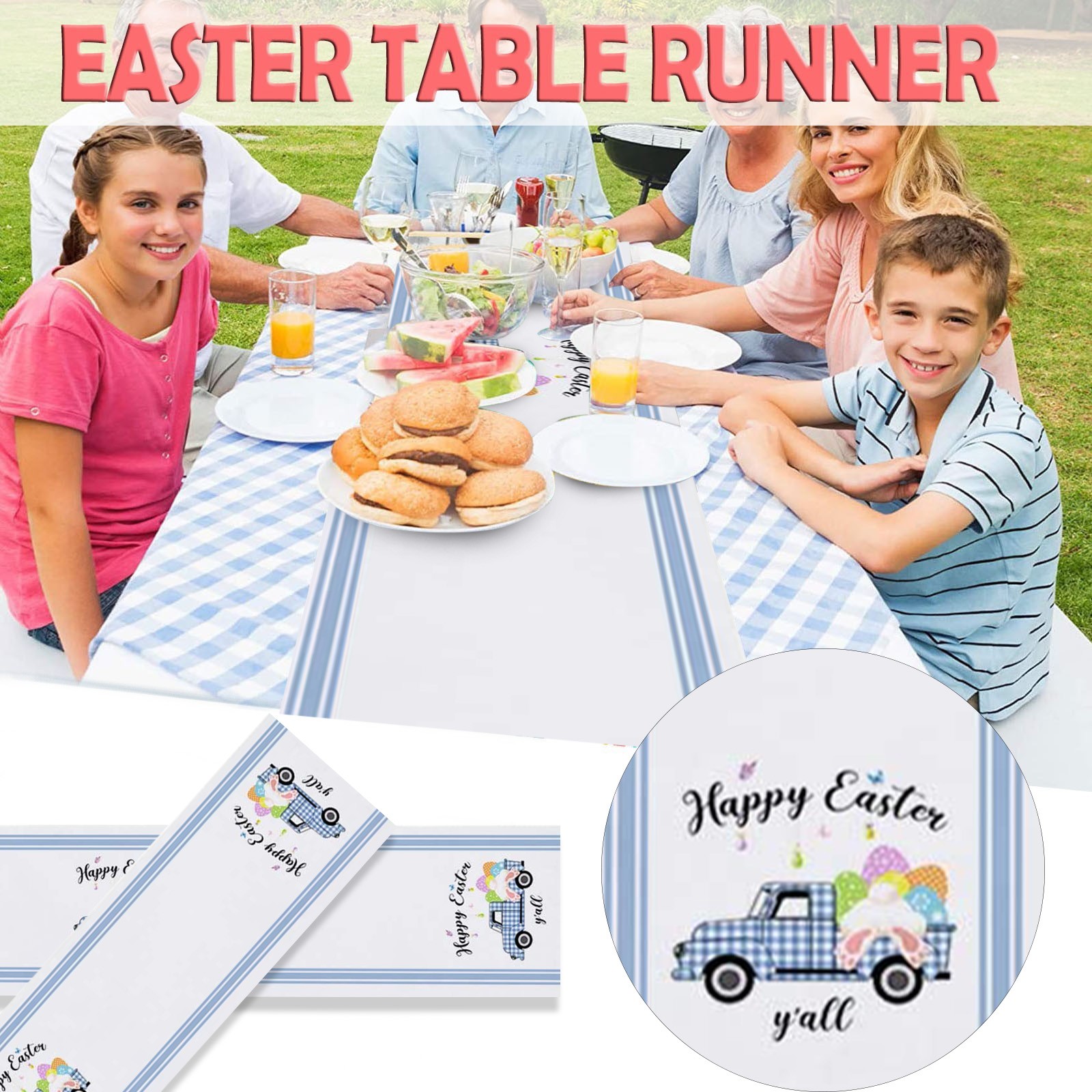 Up to 65% off Kitchen Gadgets Easter Bunny Table Runner Easter Holiday Kitchen Dining Table Runner for Home Kitchen Organizers and Storage