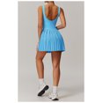thumbnail image 4 of PISONIC Robe de Tennis et de Golf pour Femmes avec Soutien-Gorge Intégré, Short, Dos Nu, Encolure Carrée, Ourlet Plissé, Robes Athlétiques avec Poches, 4 of 9