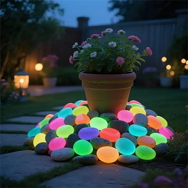 32 Extra Large Illuminated Pebbles Garden Landscapes Running Track Decorative Fish Tank Night Light Stones Suitable For Home/Outdoor Decoration