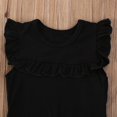 thumbnail image 3 of Newborn Baby Girl Basic Romper Solid Color Ruffle Sleeveless Bodysuit Onesie Clothes Black 12-18 Months, 3 of 7