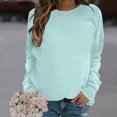 thumbnail image 2 of Yuyuzo Chandails à Col Rond pour Femmes Mode Automne 2025 Chandail à Manches Longues Tunique Décontractée Confortable T-Shirts Hauts Chemises Vert Menthe, 2 of 4