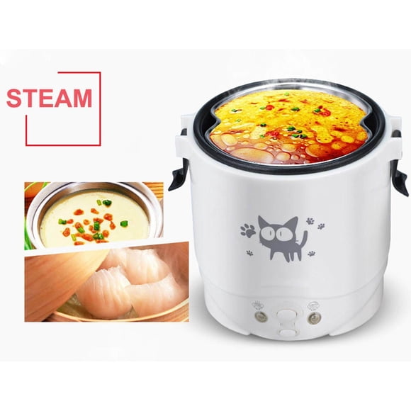Petit Cuiseur à Riz Électrique 1 L Gruau Cuiseur Vapeur Multifonction Mini pour Cuiseur Cuiseur à Riz Électrique Voyage Voiture 24 V