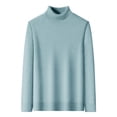 thumbnail image 1 of Pisexur Chandails Hommes Doux et Confortables Chandails d'Automne Hommes Chandail à Manches Longues Col Roulé Tricot Chandail de Base Chaud Chandail Uni Bleu Pâle,2TG, 1 of 6