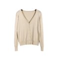 thumbnail image 1 of Innerwin Cardigan Sweater V Neck Ladies Coat Fall Solid Color Loose Outwear Apricot XL, 1 of 2