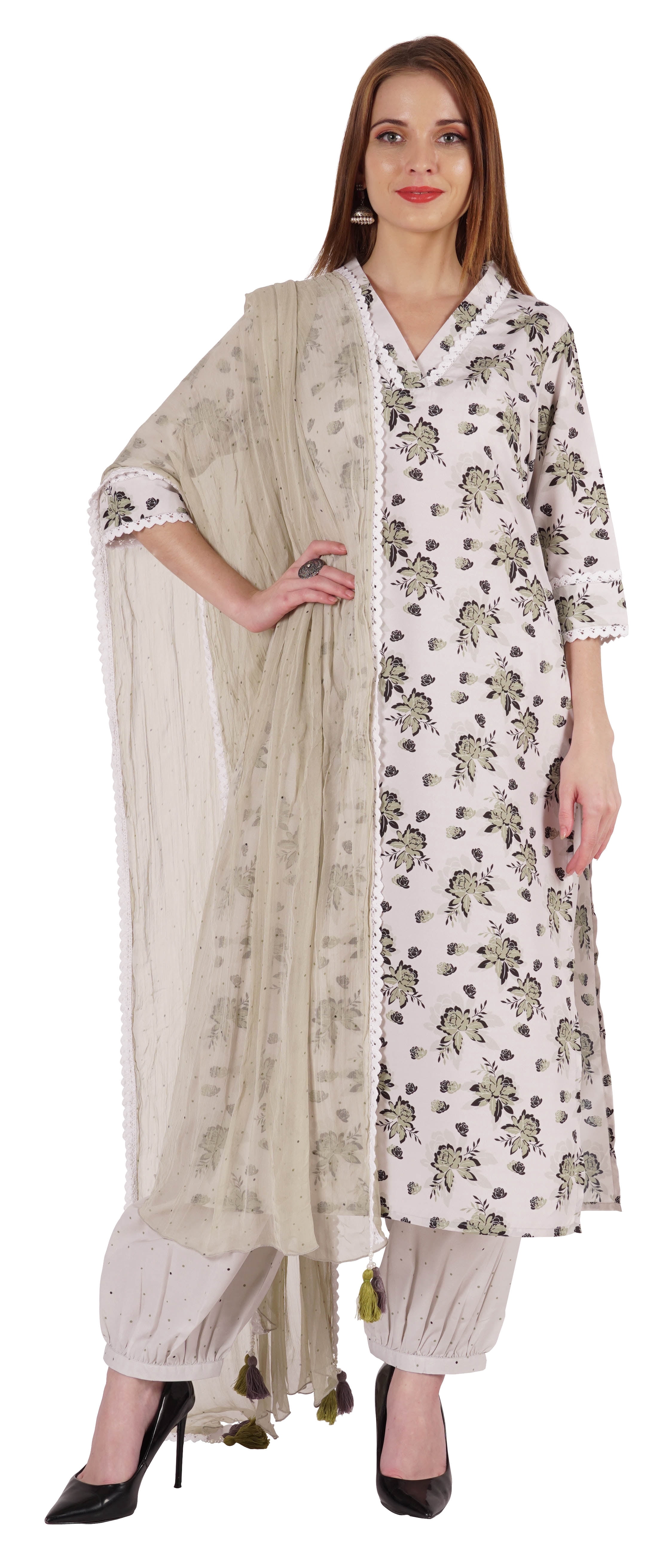 Phagun Ethnic Kurta Set For Womens W/Printed Dupatta Indian Tunic Designer Kurti Dress